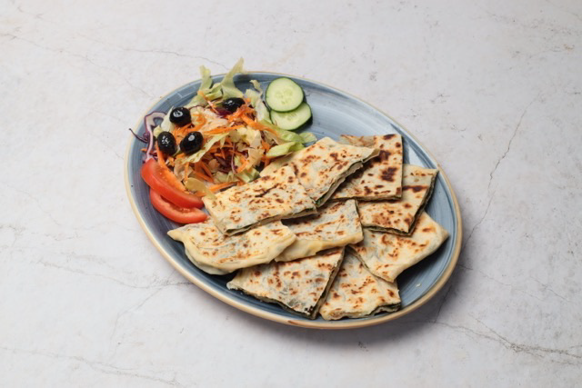 Gözleme plate with salad